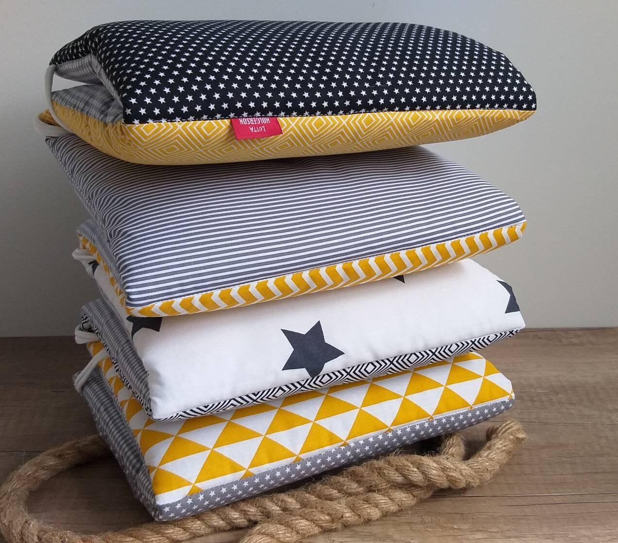 BETTNESTCHEN Patchwork für Babybett Wiege Babybay * gelb schwarz grau weiß