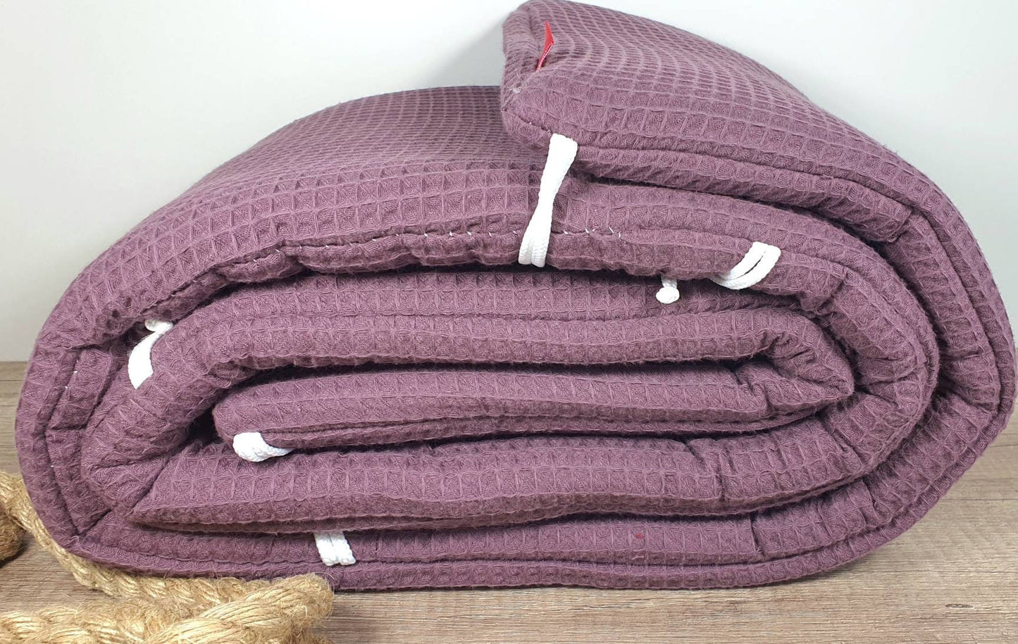 BETTNESTCHEN - Nestchen - WAFFELSTOFF  Bettumrandung Babybett 120x60cm + 140x70cm, Laufgitter, Beistellbett, Wiege 40x90cm, Babybay MAUVE